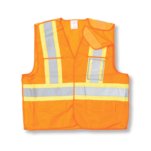Orange 100% Polyester Safety Vest BK105ORG