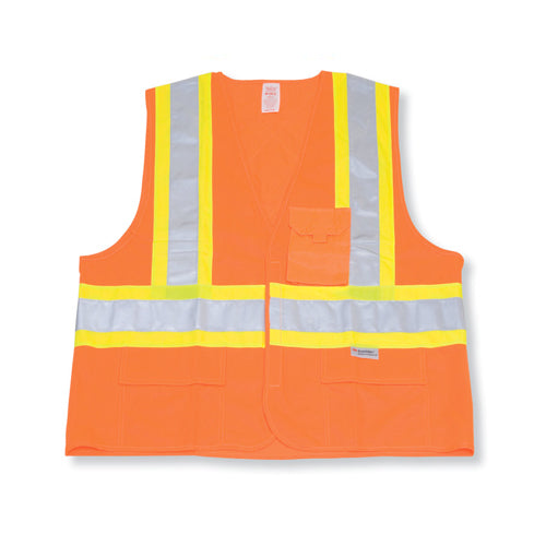 Orange 100% Polyester Safety Vest