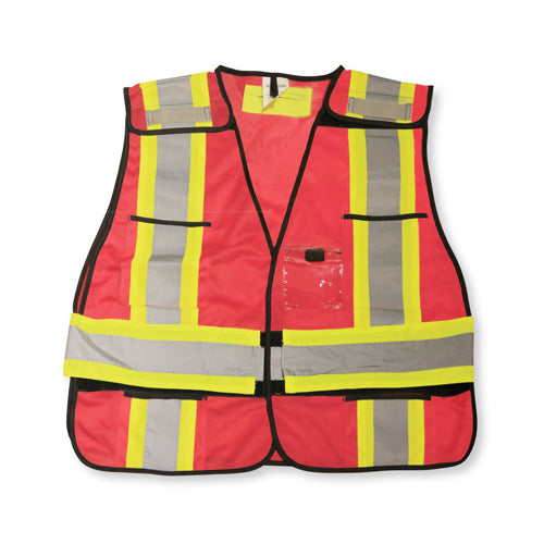 Red 100% Polyester Tear-Away Safety Vest BK102RED