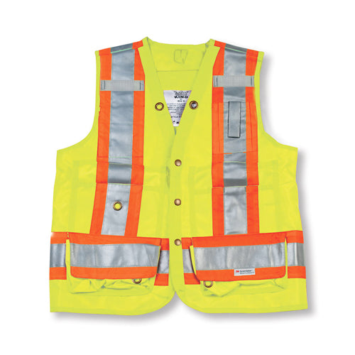 Lime 100% Polyester Surveyor Vest XL