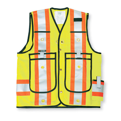 Lime Green Poly/Cotton Surveyor Safety Vest XL