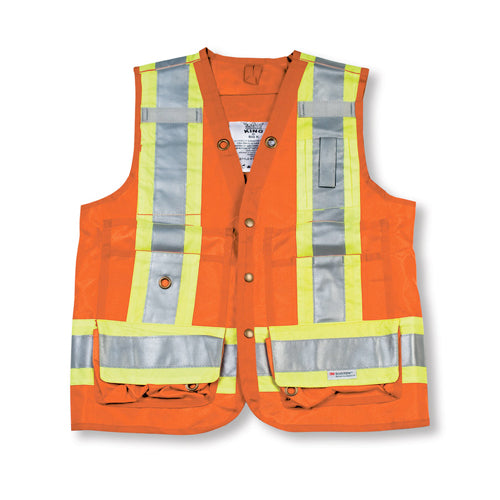 Orange 100% Polyester Surveyor Vest L