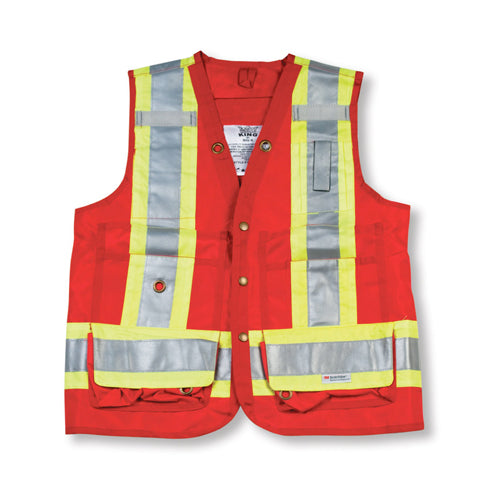 Red 300D Polyester Surveyor Vest S